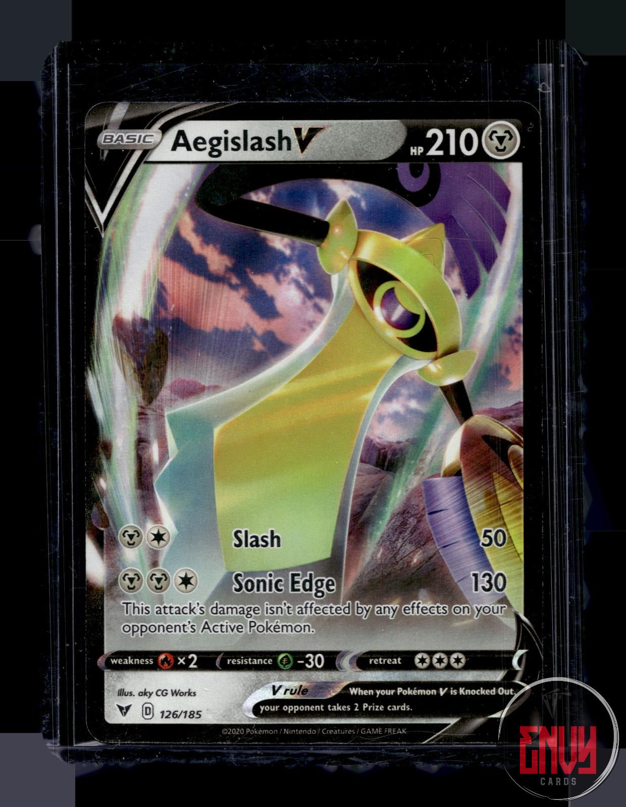 Aegislash V Near Mint 126/185 V Rare Vivid Voltage Pokemon Holo