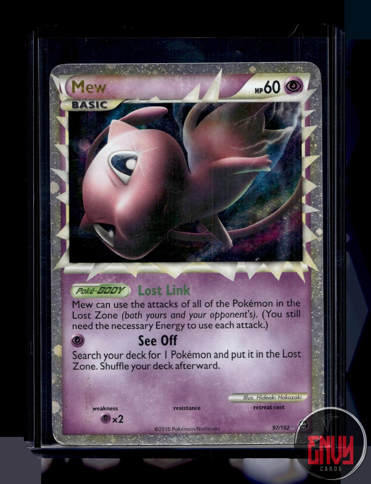 Mew Heavily Played 97/102 Prime Rare HGSS Triumphant Pokemon Holo