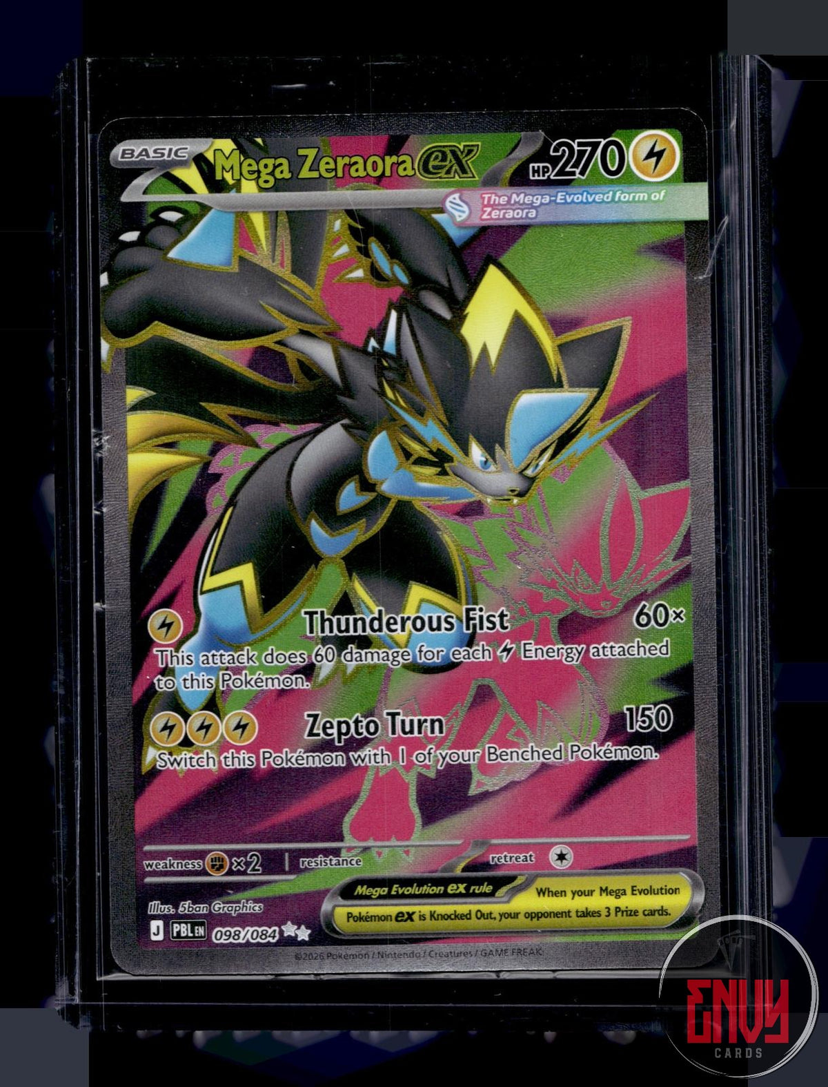 Mega Zeraora ex NM 098/084 UR Pitch Black Pokemon Holo