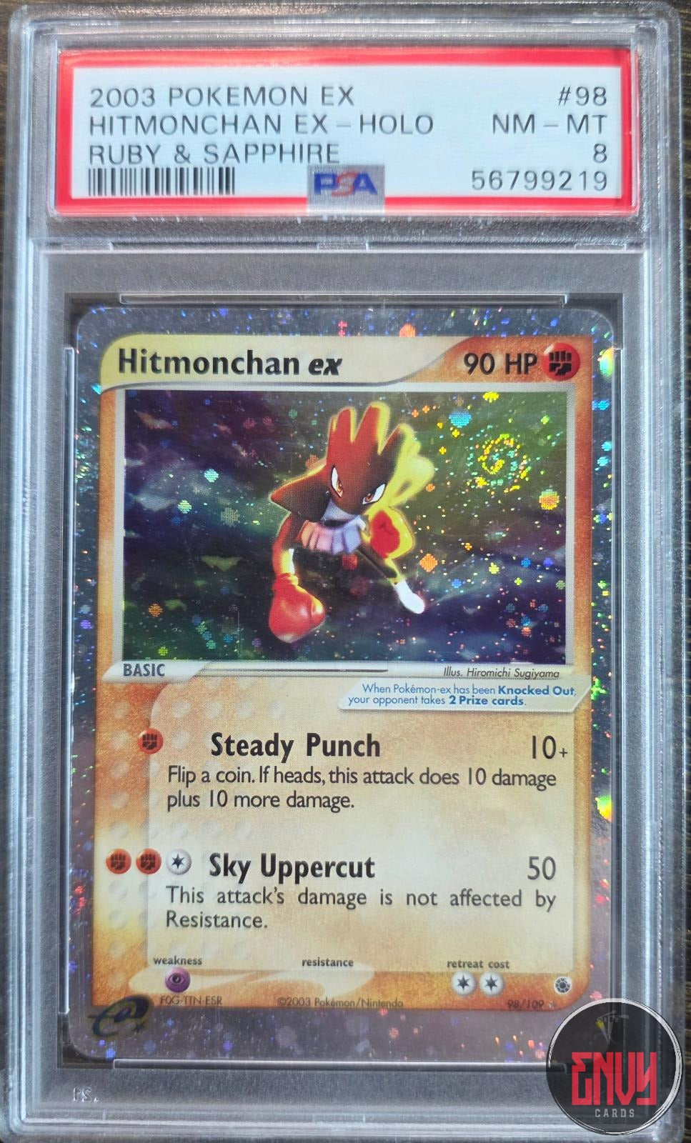 Hitmonchan EX Holo 98/109 Ruby & Sapphire Pokemon PSA 8 Nm-Mt