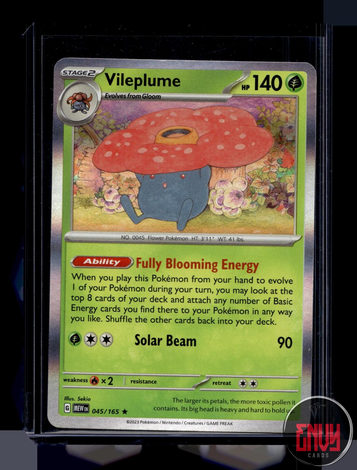 Vileplume Near Mint 045/165 Rare 151 Pokemon Holo
