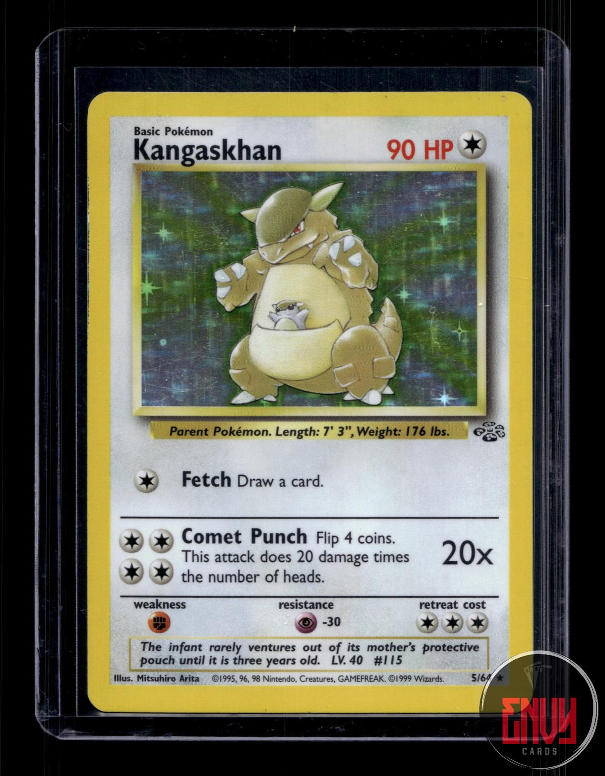 Kangaskhan Moderately Played 5/64 Rare Jungle Pokemon Unlimited Holo