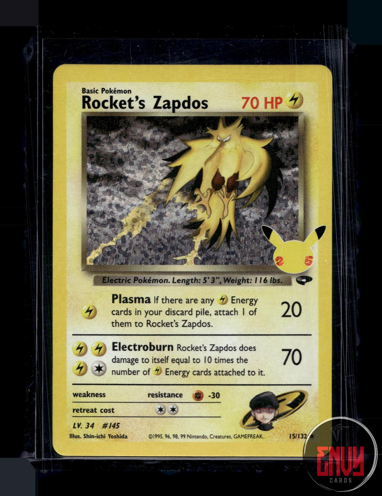 Rocket's Zapdos NM 15/132 Celebrations: Classic Collection Pokemon Holo