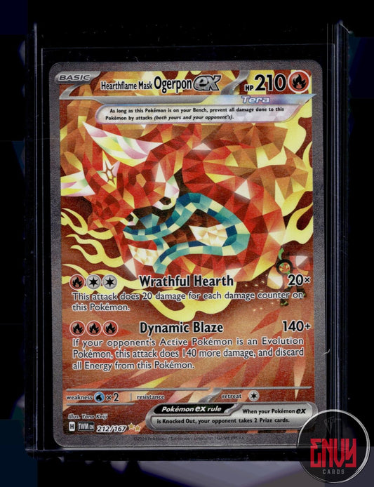 Hearthflame Mask Ogerpon ex NM 212/167 Twilight Masquerade Pokemon