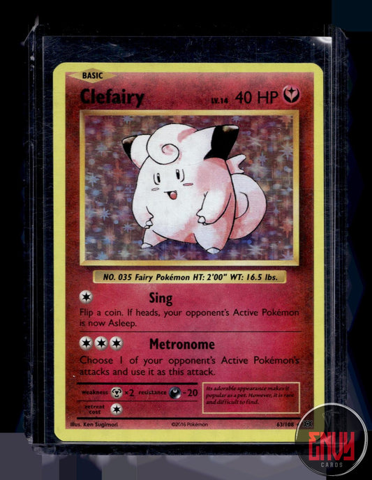 Clefairy Near Mint 63/108 Rare Evolutions Pokemon Holo