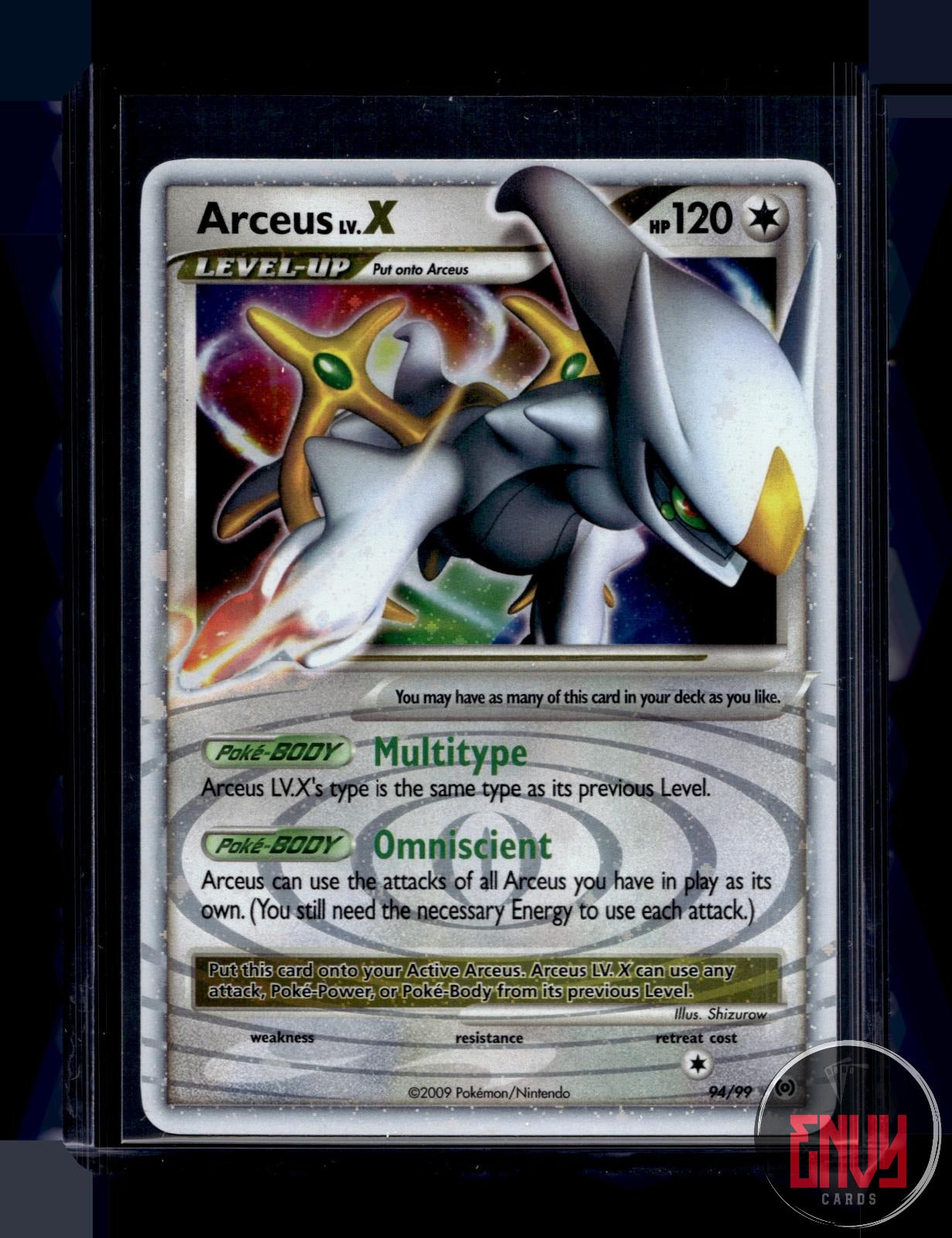 Arceus Lv.X Lightly Played 94/99 Ultra Rare Arceus Pokemon Holo