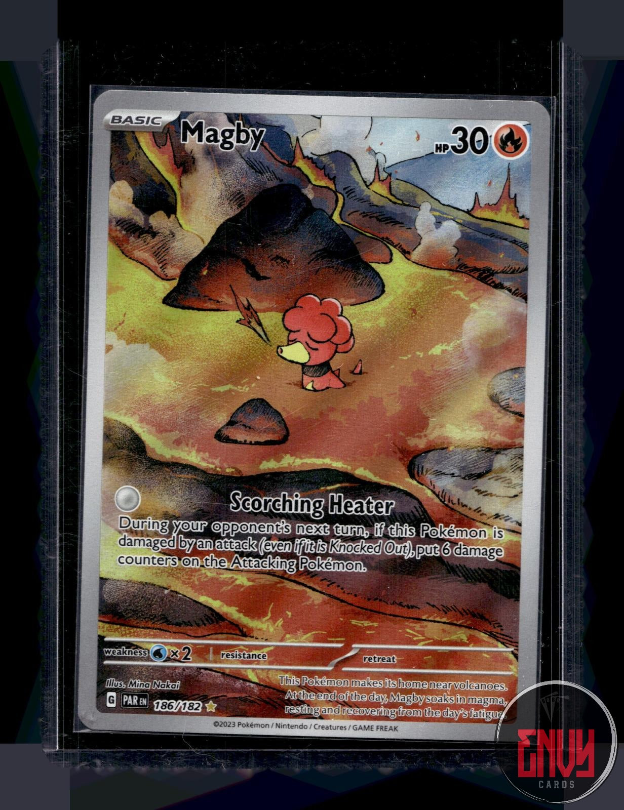 Magby Near Mint 186/182 Illustration Rare Paradox Rift Pokemon Holo