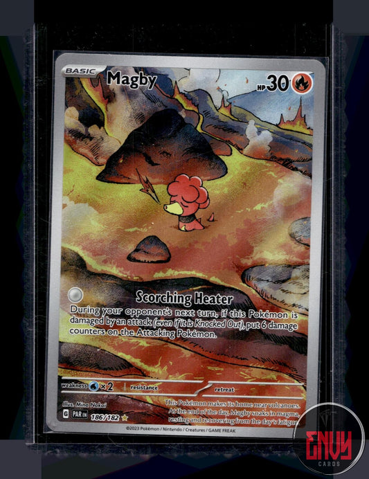 Magby Near Mint 186/182 Illustration Rare Paradox Rift Pokemon Holo
