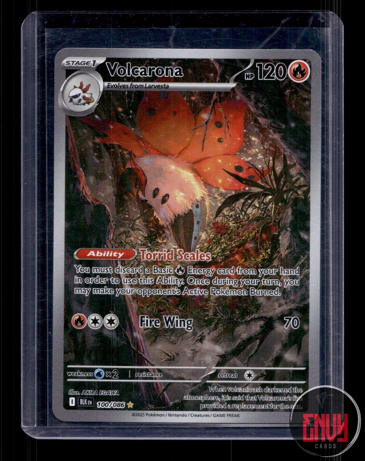 Volcarona Lightly Played 100/086 Illustration Rare Black Bolt Pokemon Holo