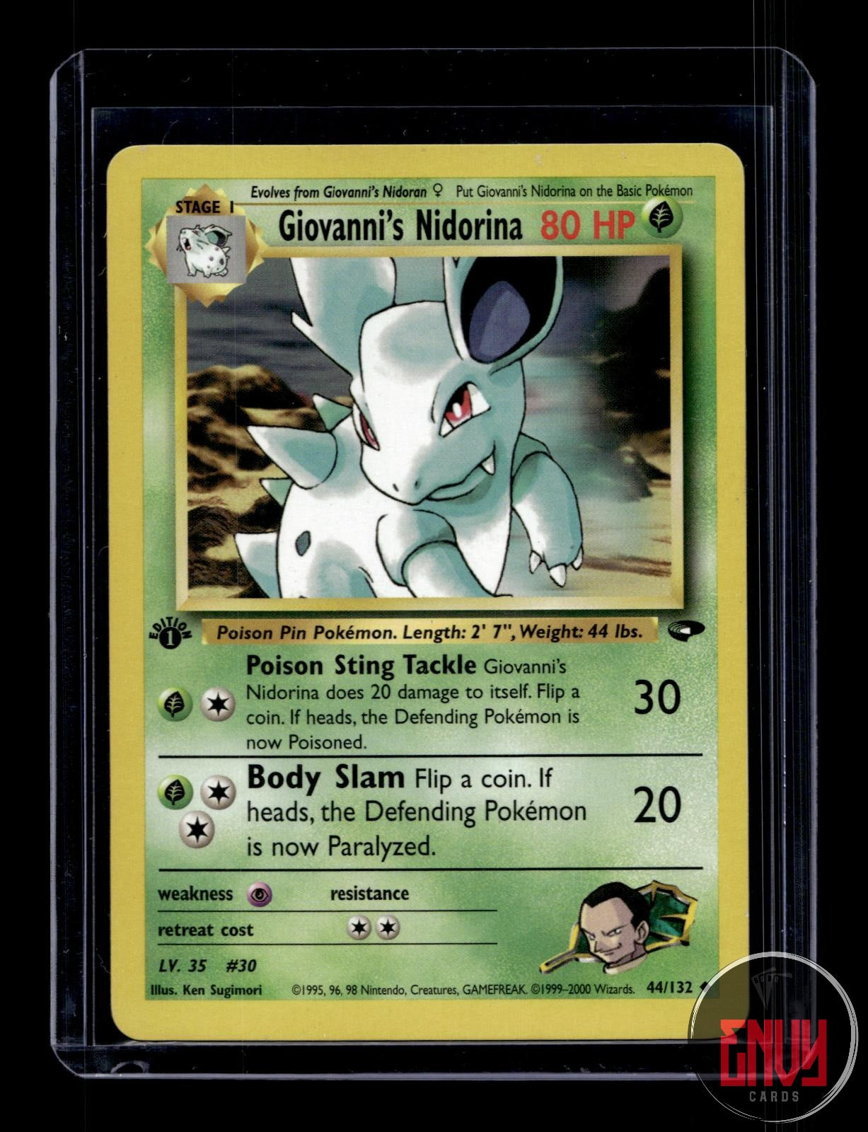 Giovanni's Nidorina MP 44/132 Uncommon Gym Challenge Pokemon 1st Edition