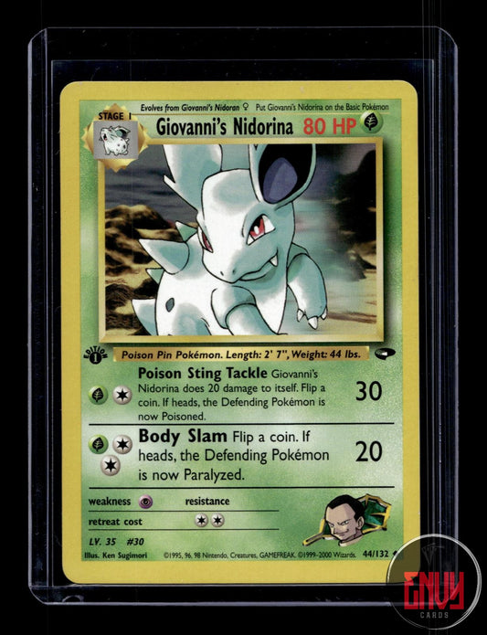 Giovanni's Nidorina MP 44/132 Uncommon Gym Challenge Pokemon 1st Edition