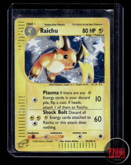 Raichu Damaged 25/165 Rare Expedition Base Set Pokemon Holo