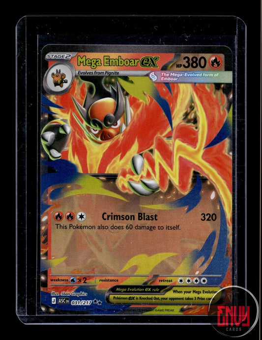 Mega Emboar ex Near Mint 031/217 Double Rare Ascended Heroes Pokemon