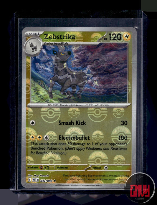 Zebstrika (Poke Ball Pattern) Near Mint 032/086 Uncommon White Flare Pokemon