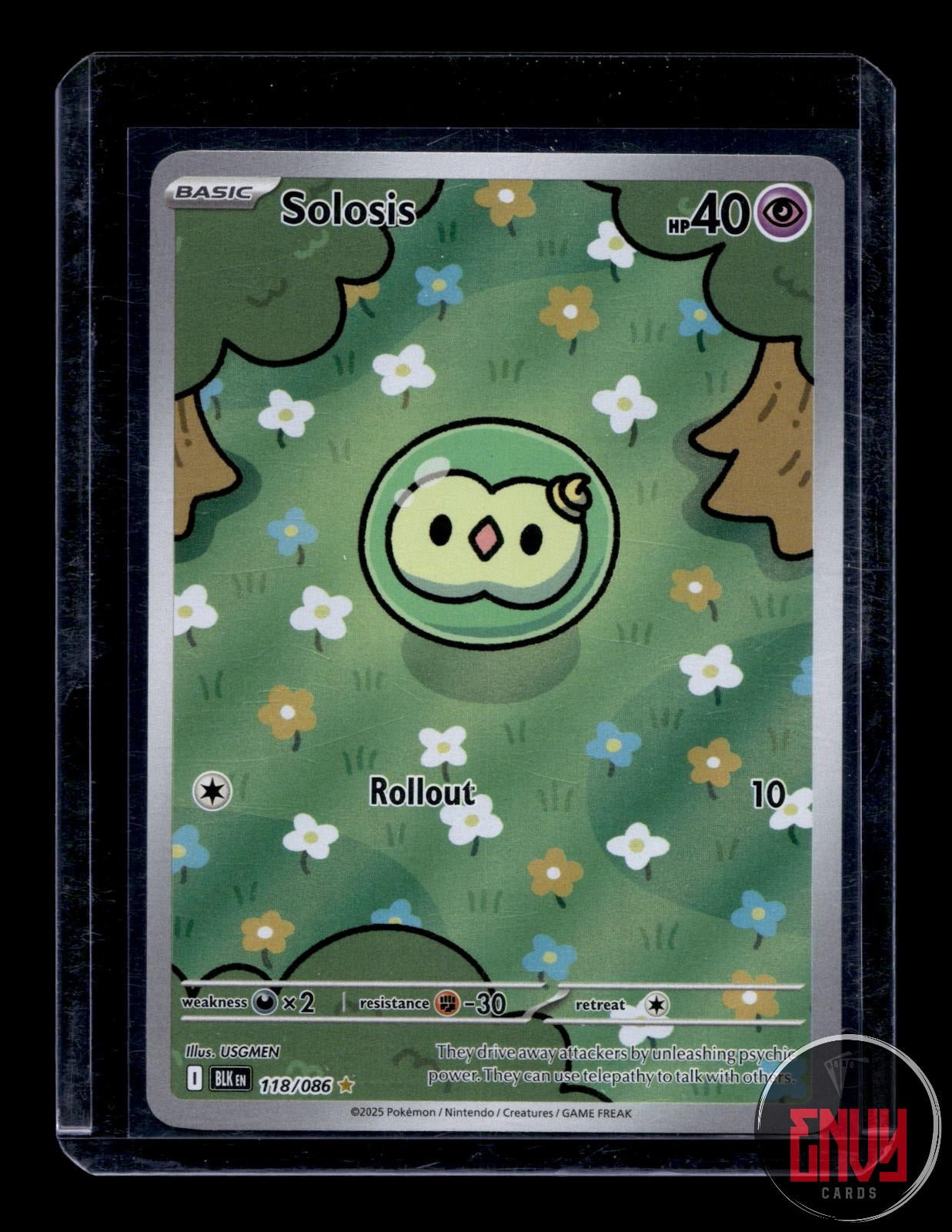 Solosis Near Mint 118/086 Illustration Rare Black Bolt Pokemon