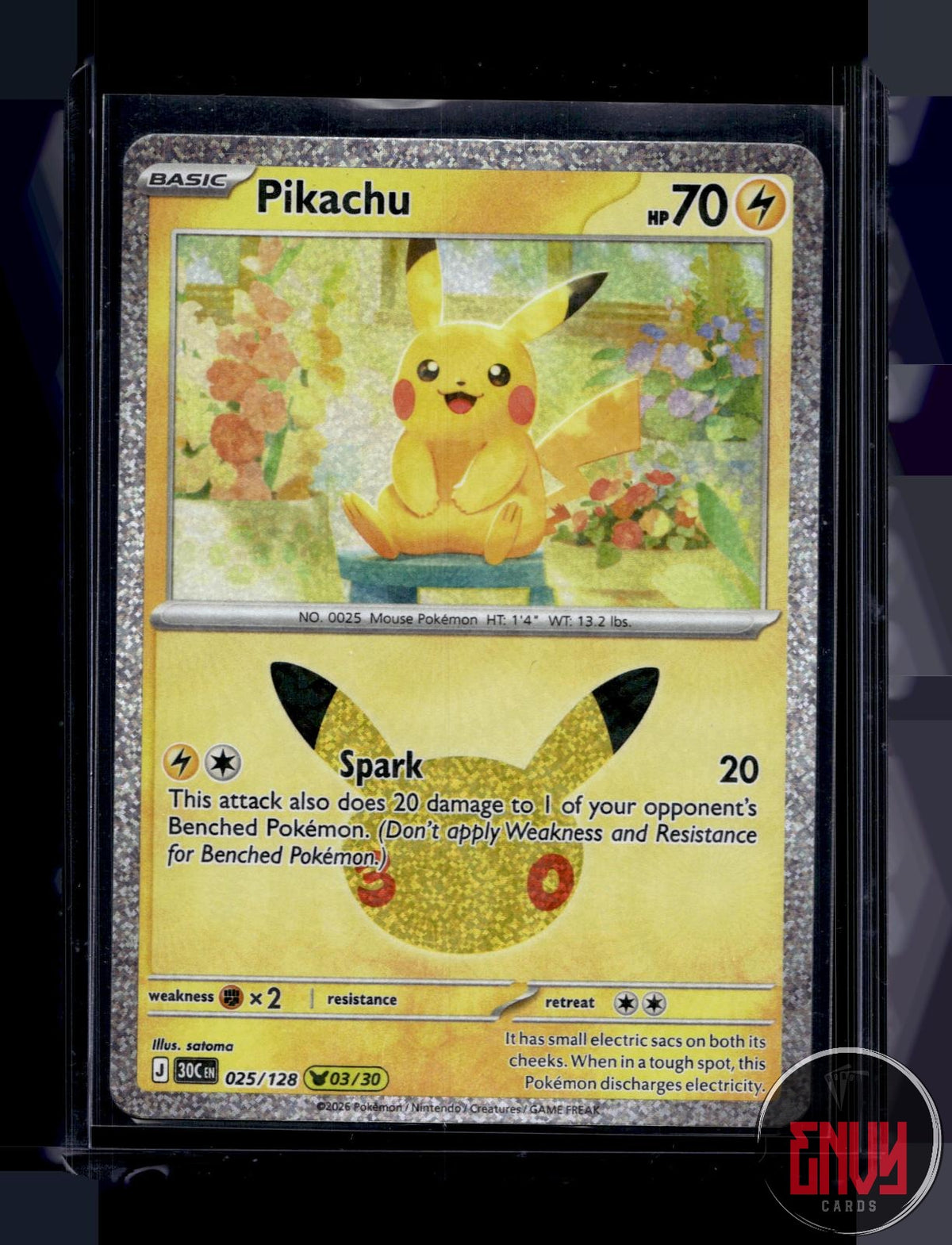 Pikachu NM 025/128 Pikachu Rare ME: 30th Celebration Pokemon Holo