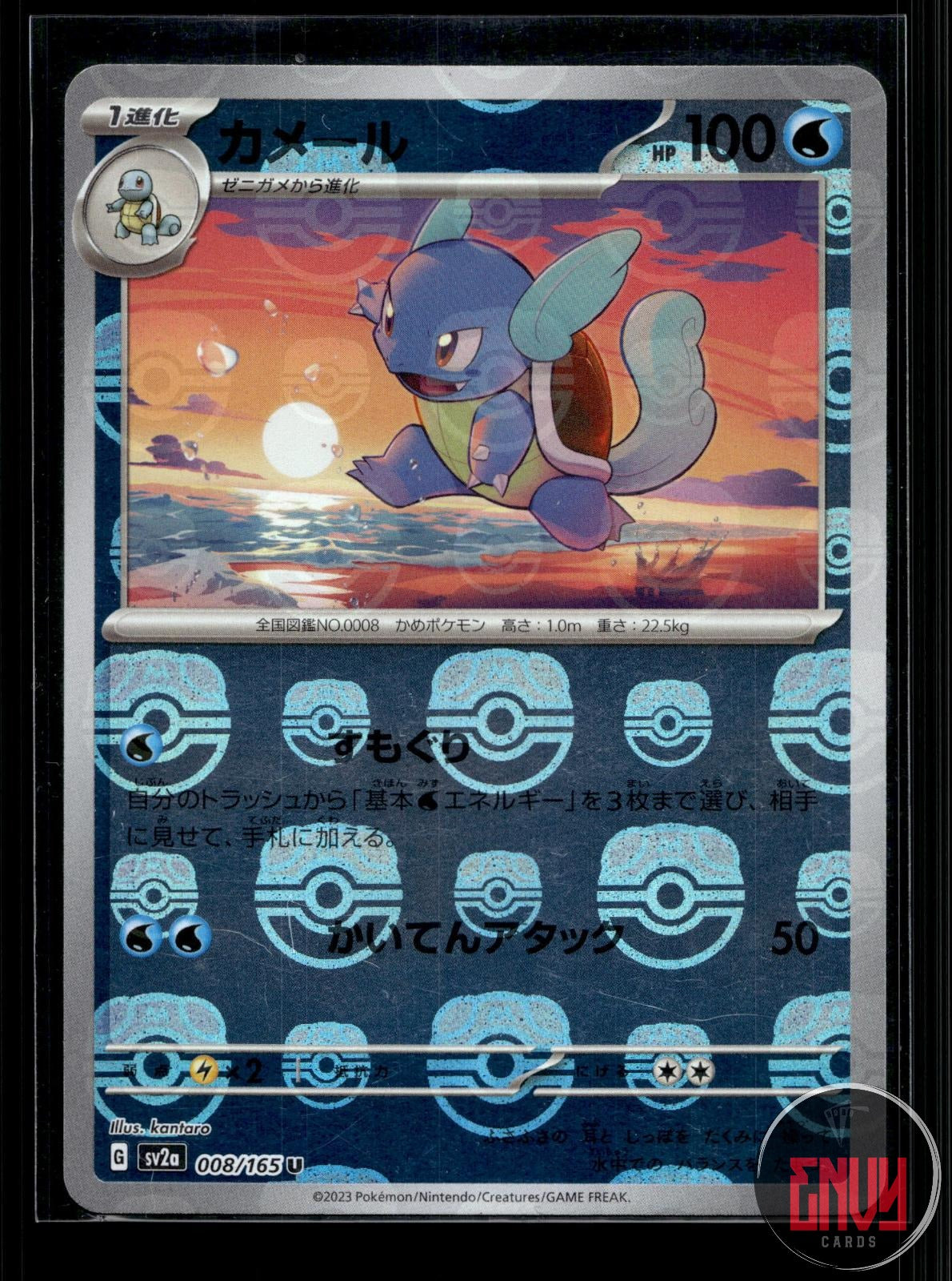 Wartortle (Master Ball Pattern) NM 008/165 SV2a: 151 Pokemon Japanese Holo