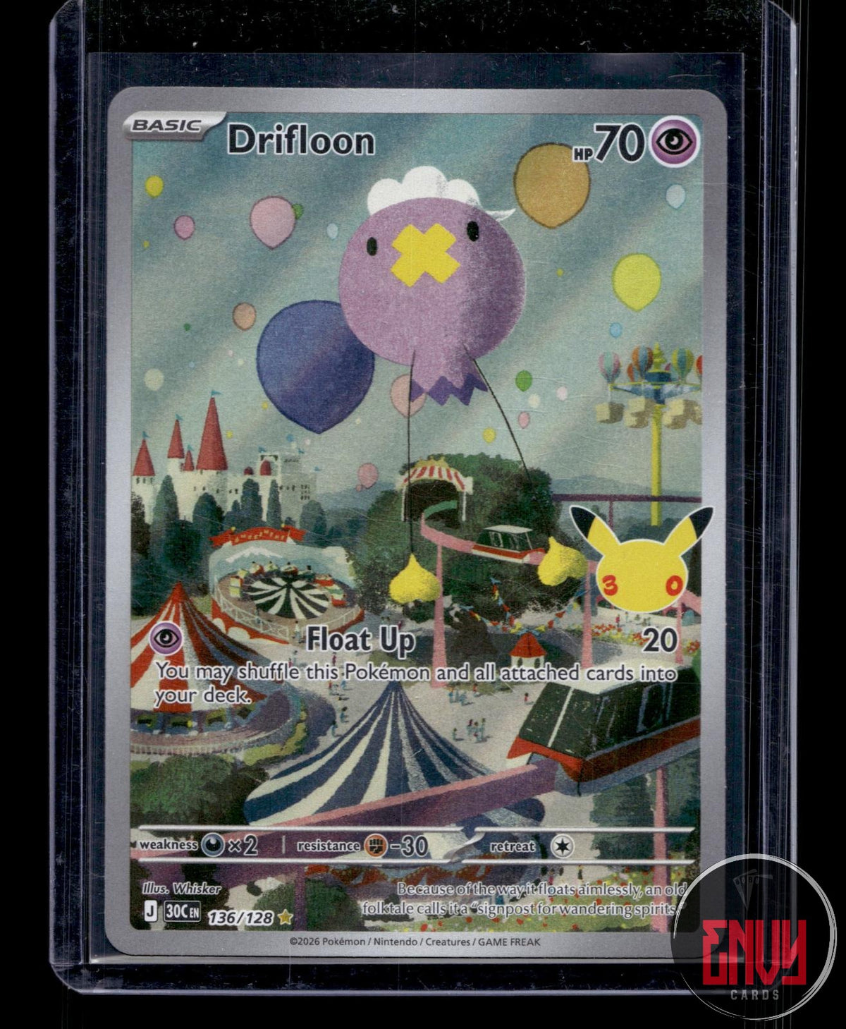 Drifloon NM 136/128 IR ME: 30th Celebration Pokemon Holo