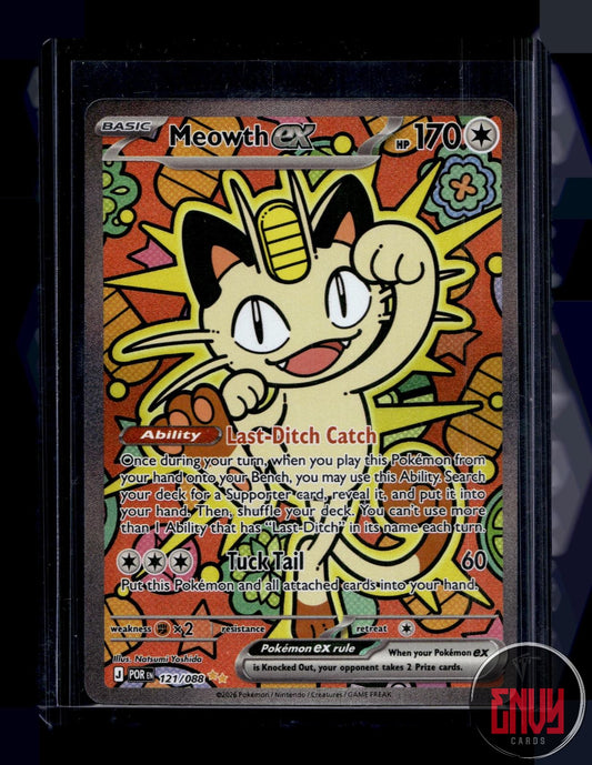 Meowth ex Near Mint 121/088 Special Illustration Rare Perfect Order Pokemon Holo