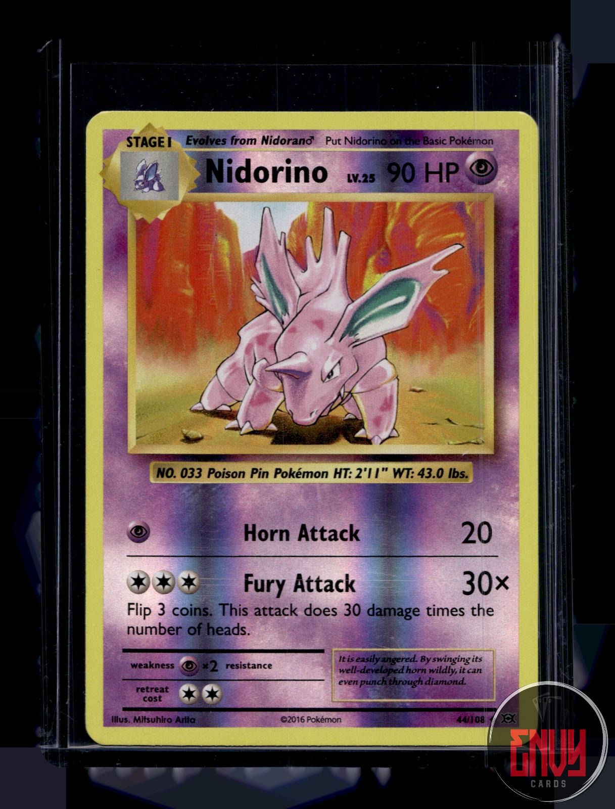 Nidorino Near Mint 44/108 Uncommon Evolutions Pokemon Reverse Holo