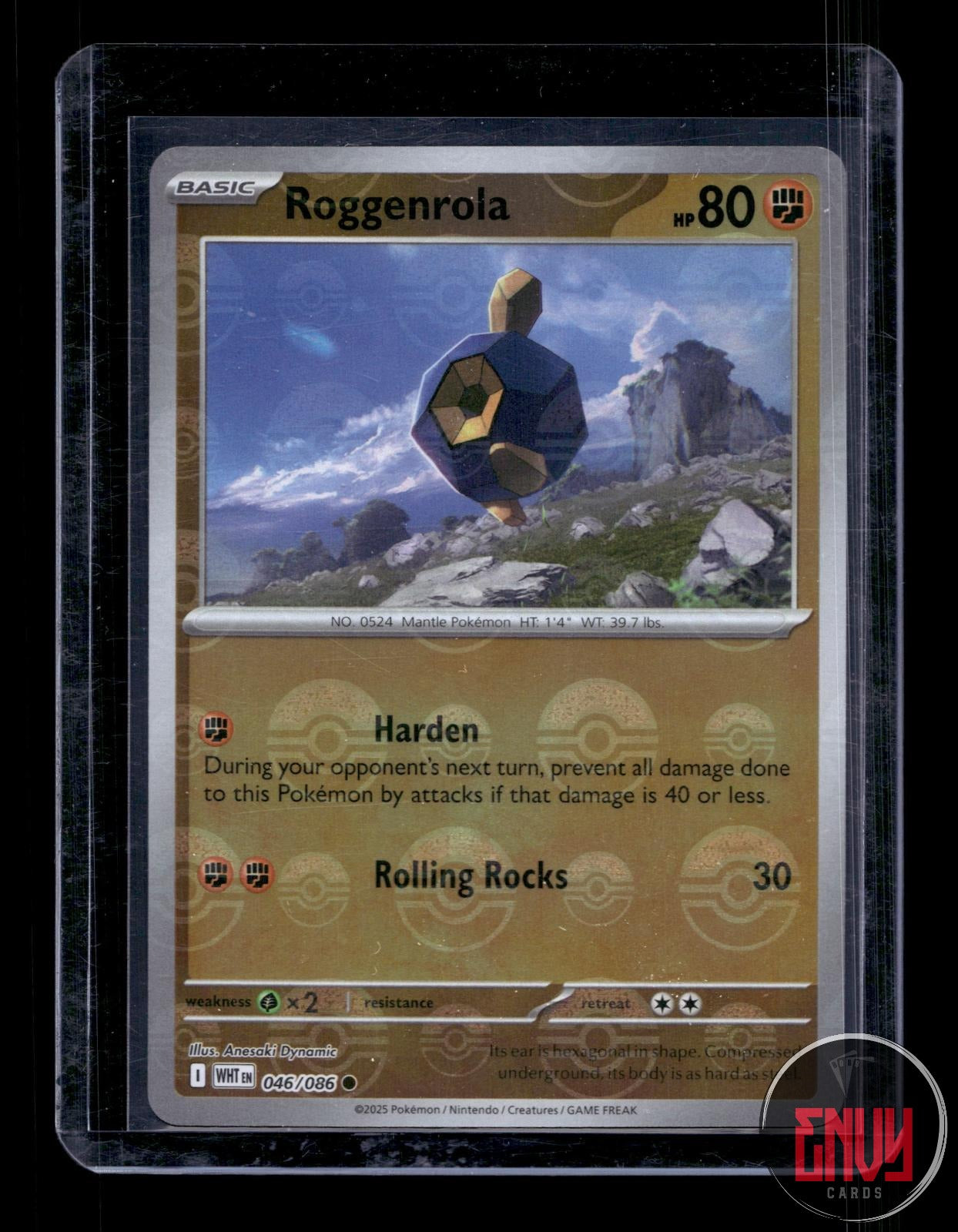 Roggenrola (Poke Ball Pattern) Near Mint 046/086 Common White Flare Pokemon Holo