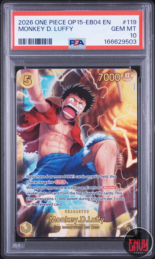 Monkey D. Luffy 119 One Piece PSA 10 Gem Mint