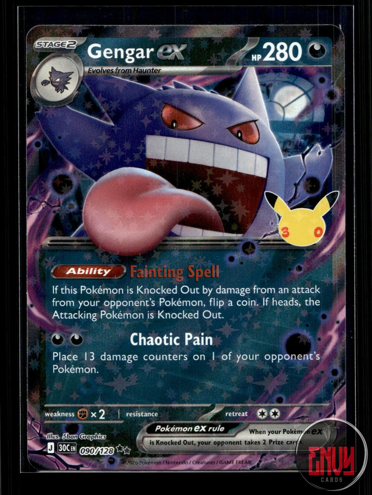 Gengar ex NM 090/128 ME: 30th Celebration Pokemon Holo