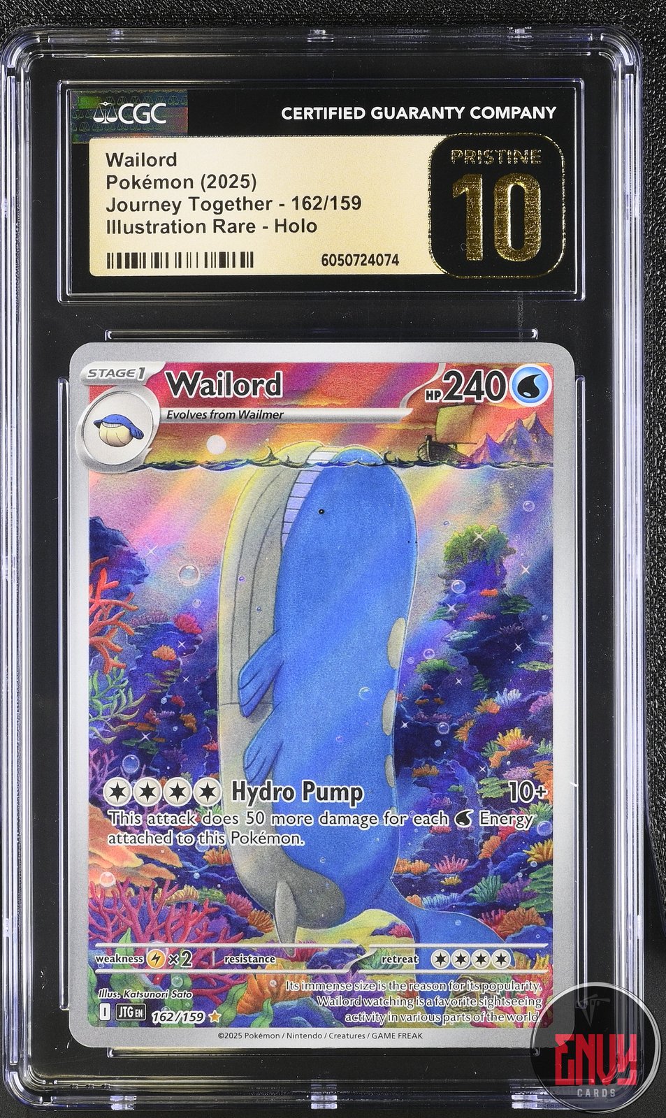 Wailord 162/159 Illustration Rare Holo Journey Together Pokemon CGC 10 Pristine