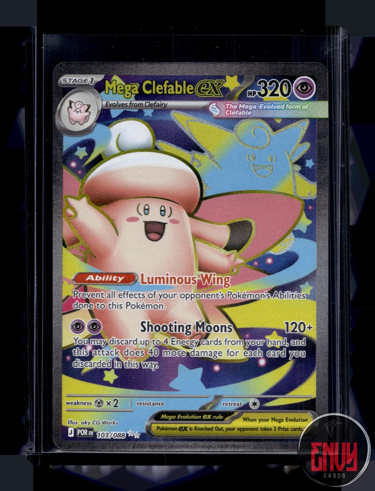 Mega Clefable ex Near Mint 103/088 Ultra Rare Perfect Order Pokemon Holo