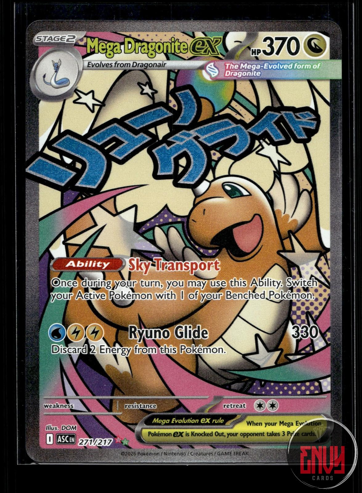 Mega Dragonite ex NM 271/217 Mega Attack Rare Ascended Heroes Pokemon Holo