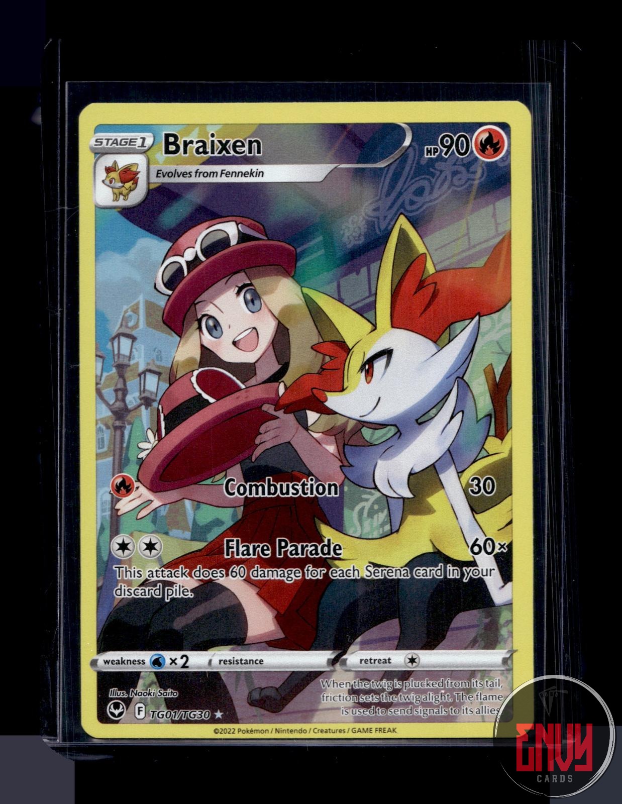 Braixen LP TG01/TG30 Trainer Gallery Rare Silver Tempest Trainer Gallery Pokemon