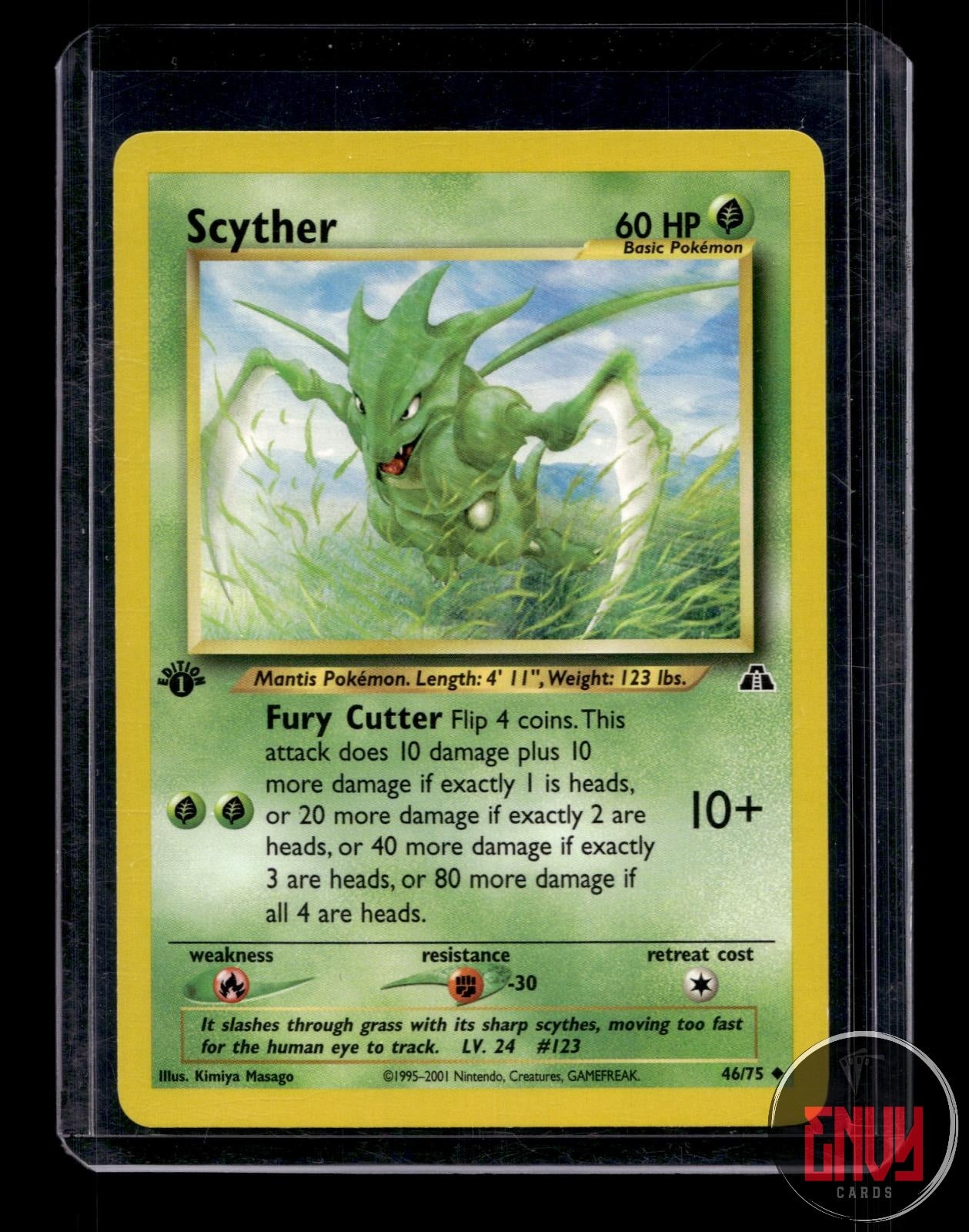 Scyther Lightly Played 46/75 Uncommon Neo Discovery Pokemon 1st Edition