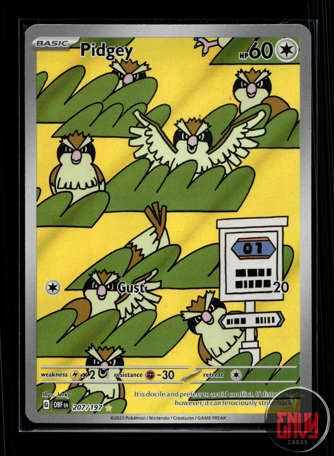 Pidgey NM 207/197 IR Obsidian Flames Pokemon Holo