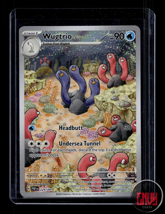 Wugtrio Near Mint 224/091 Illustration Rare Paldean Fates Pokemon
