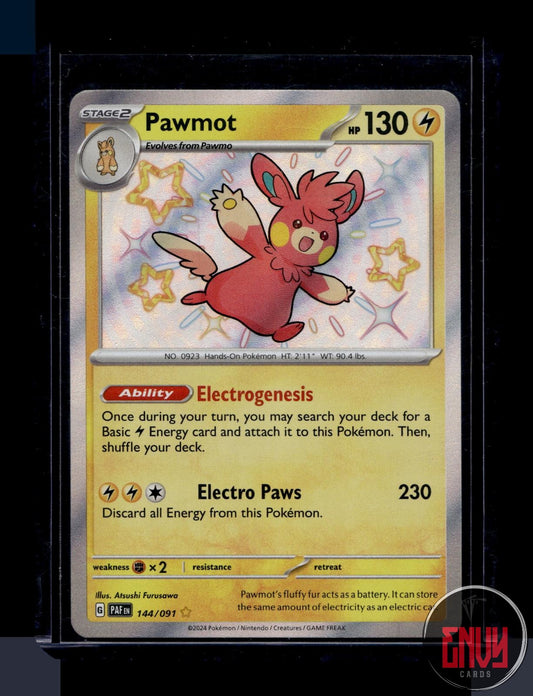Pawmot Near Mint 144/091 Shiny Rare Paldean Fates Pokemon
