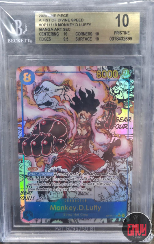 Monkey.d.luffy Manga Art Sec Op11118 Gaming Bgs 10 Gold