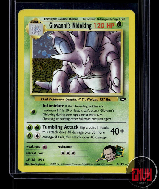 Giovanni's Nidoking LP 7/132 R Gym Challenge Pokemon Unlimited Holo