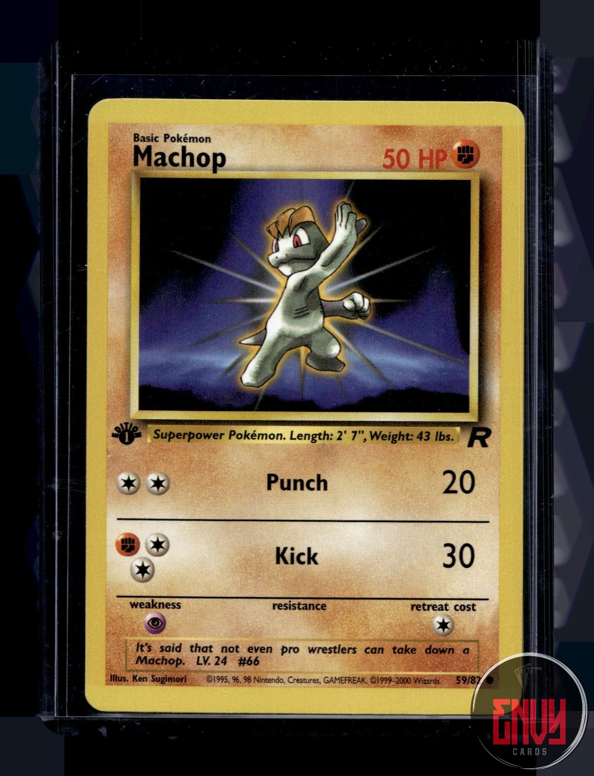 Machop Lightly Played 59/82 Common Team Rocket Pokemon 1st Edition