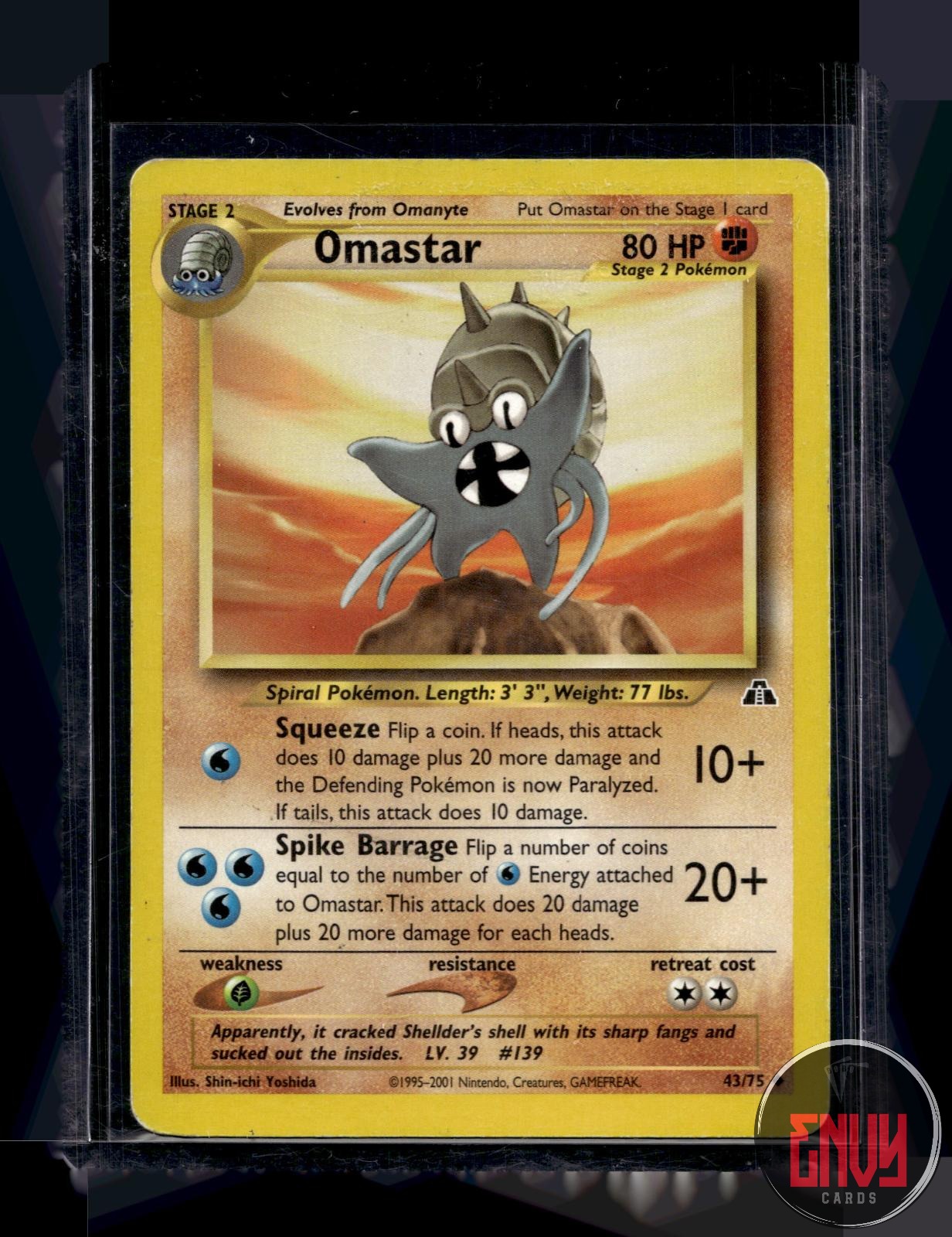 Omastar Moderately Played 43/75 Uncommon Neo Discovery Pokemon Unlimited