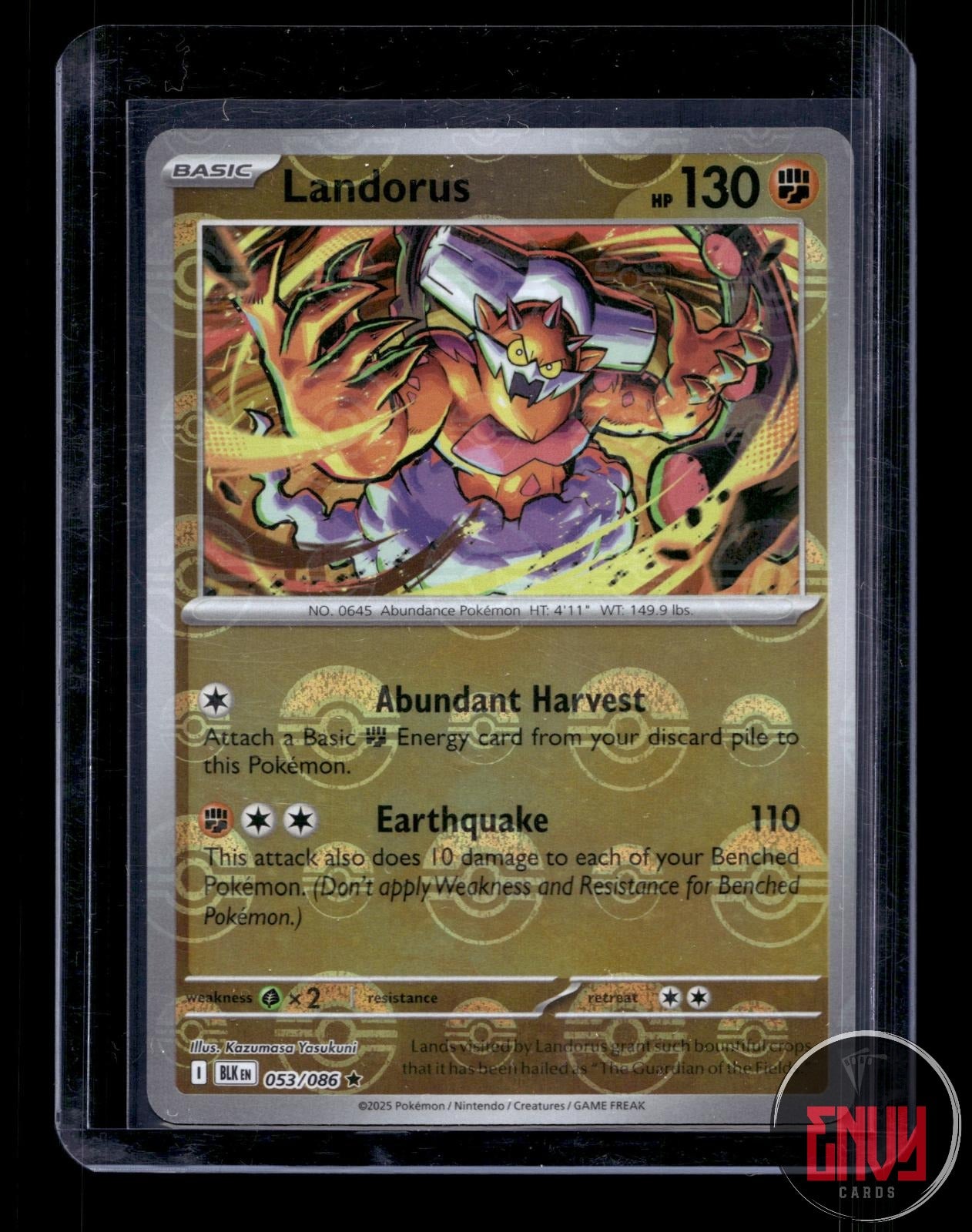 Landorus (Poke Ball Pattern) Near Mint 053/086 Rare Black Bolt Pokemon Holo