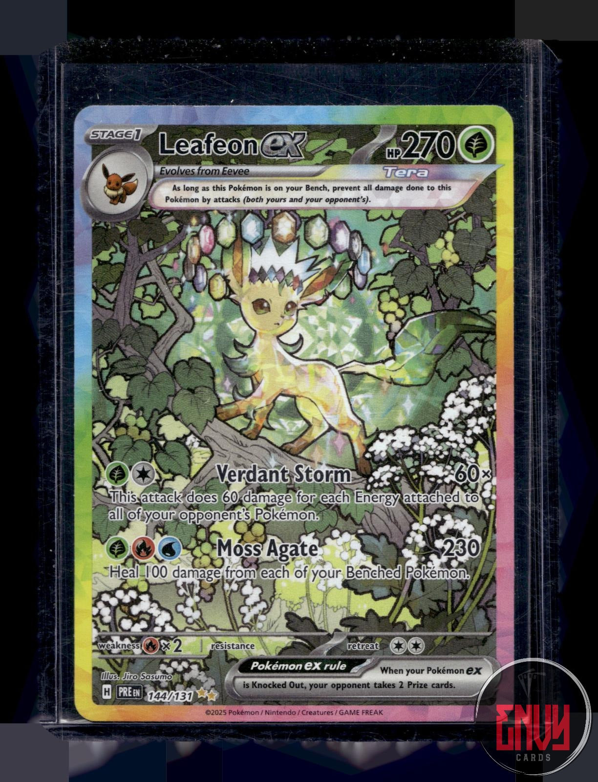 Leafeon ex NM 144/131 Special Illustration Rare Prismatic Evolutions Pokemon