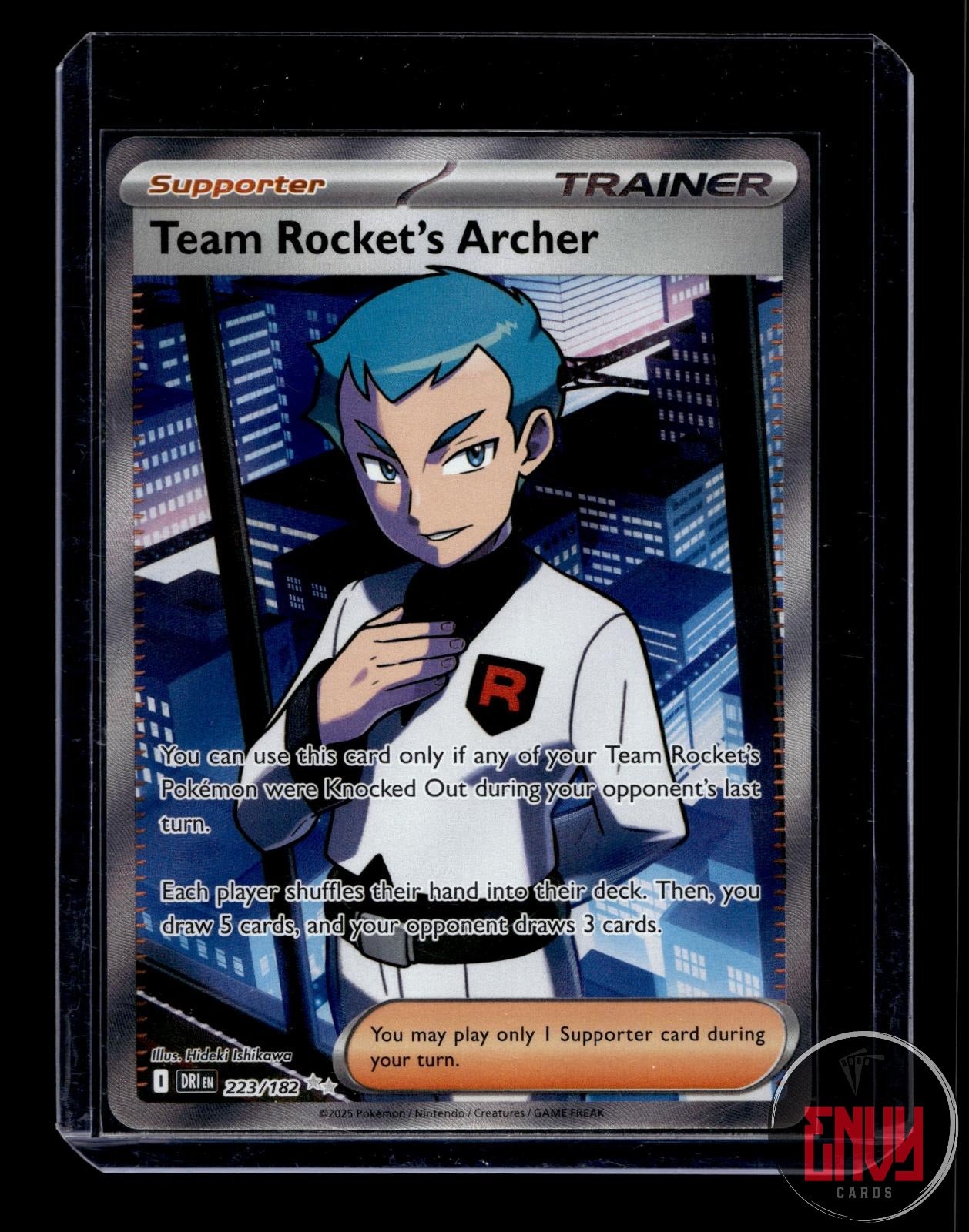 Team Rocket's Archer Near Mint 223/182 Ultra Rare Destined Rivals Pokemon