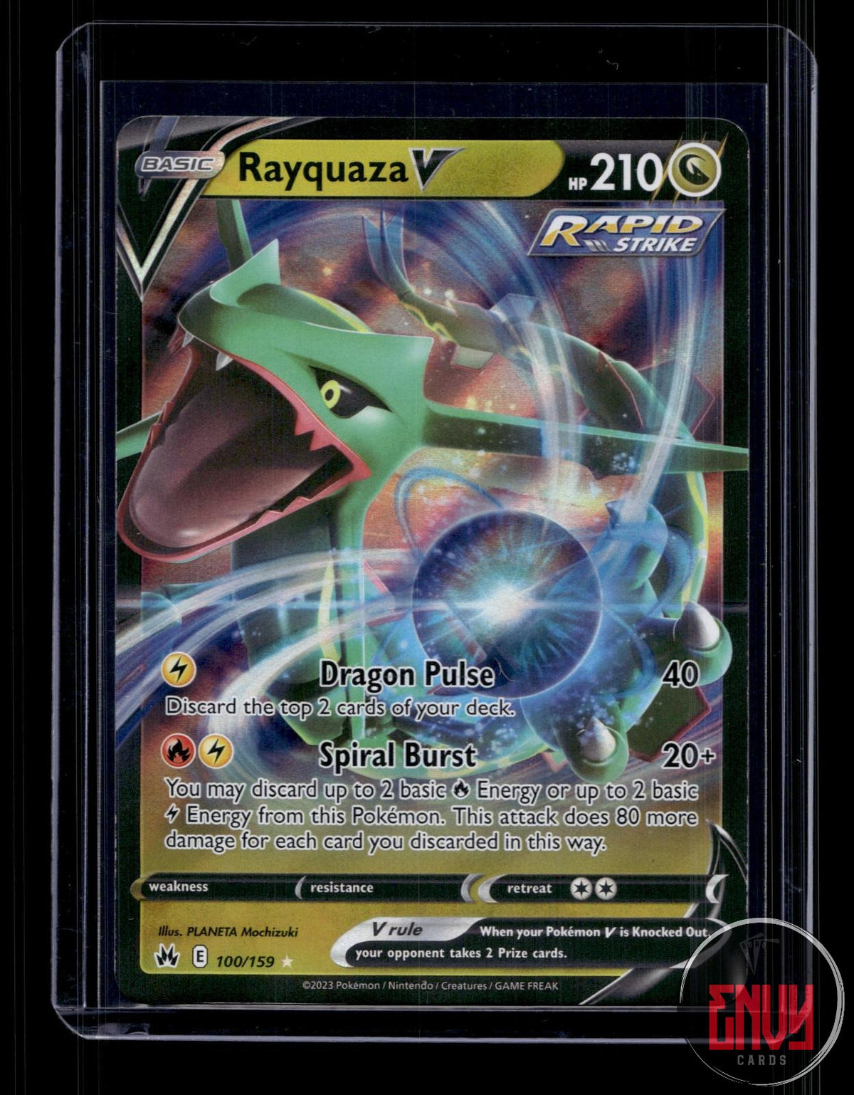 Rayquaza V Near Mint 100/159 V Rare Crown Zenith Pokemon Holo