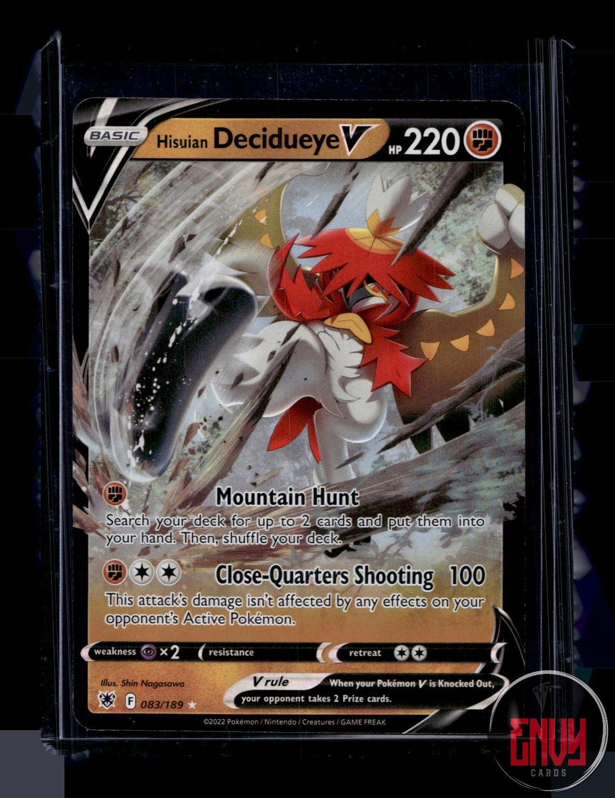 Hisuian Decidueye V Lightly Played 083/189 V Rare Astral Radiance Pokemon Holo