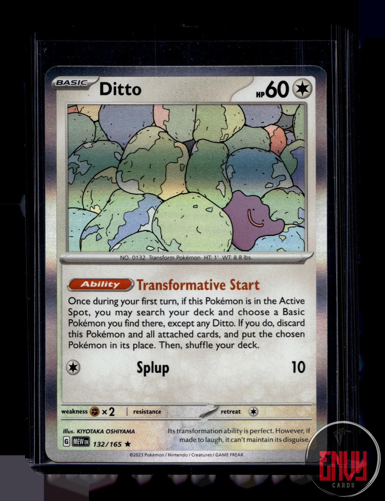 Ditto Near Mint 132/165 Rare 151 Pokemon Holo