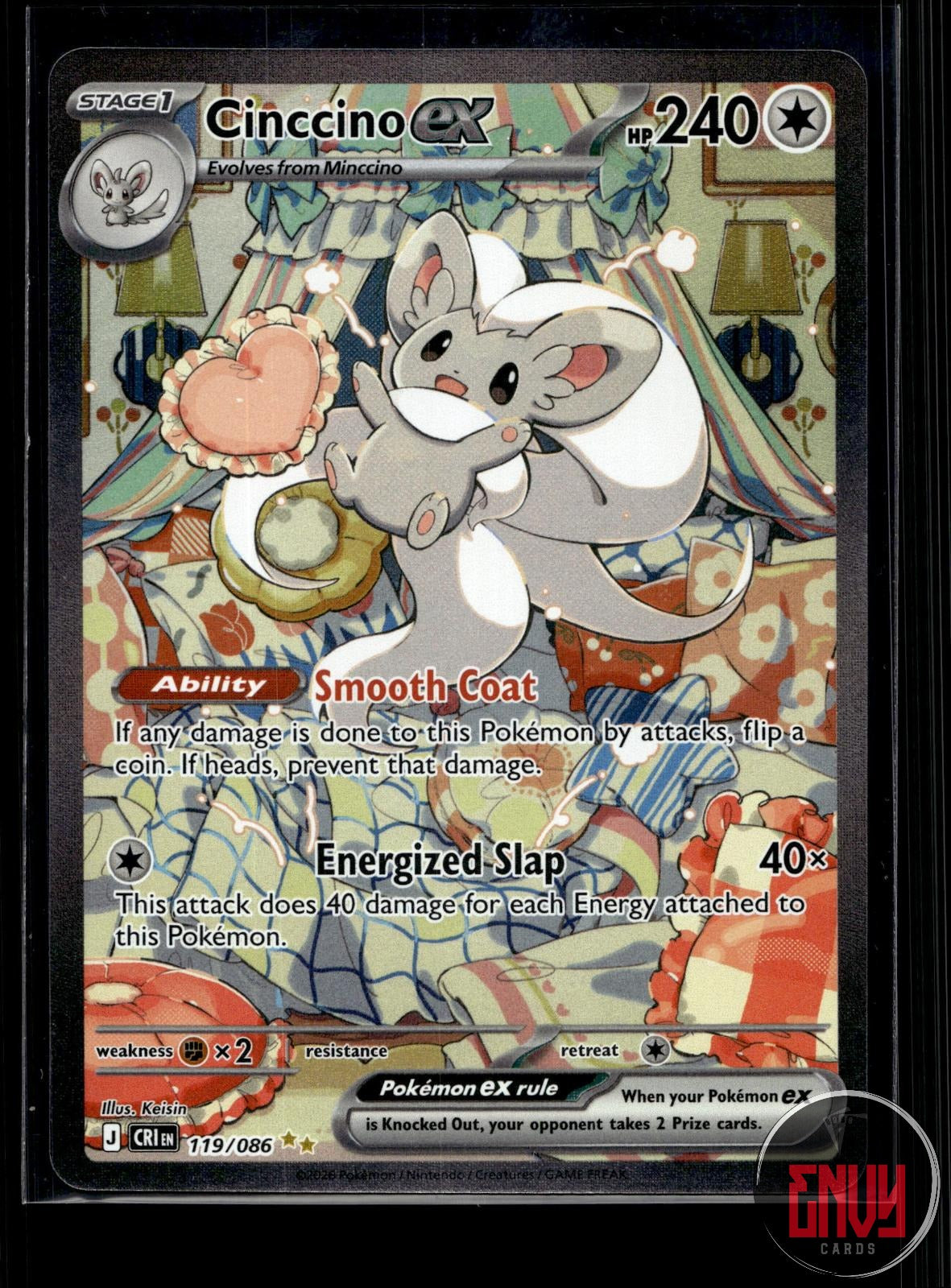 Cinccino ex NM 119/086 SIR Chaos Rising Pokemon Holo