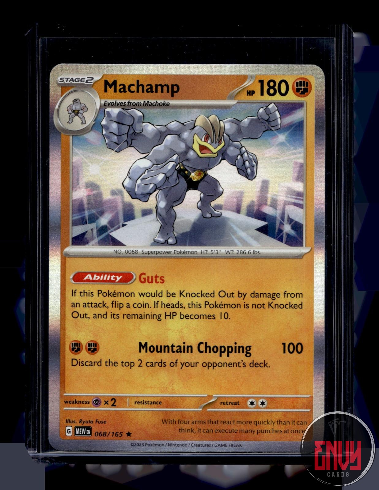 Machamp Near Mint 068/165 Rare 151 Pokemon Holo