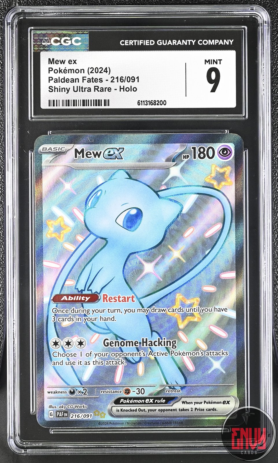 Mew EX 216/091 Shiny Ultra Rare Holo Paldean Fates Pokemon CGC 9 Mint