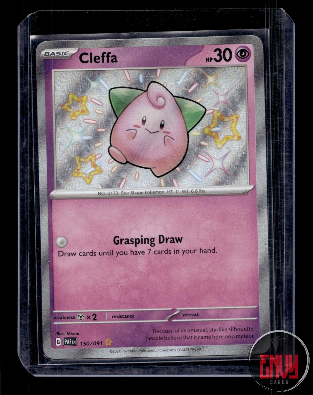 Cleffa Near Mint 150/091 Shiny Rare Paldean Fates Pokemon Holo