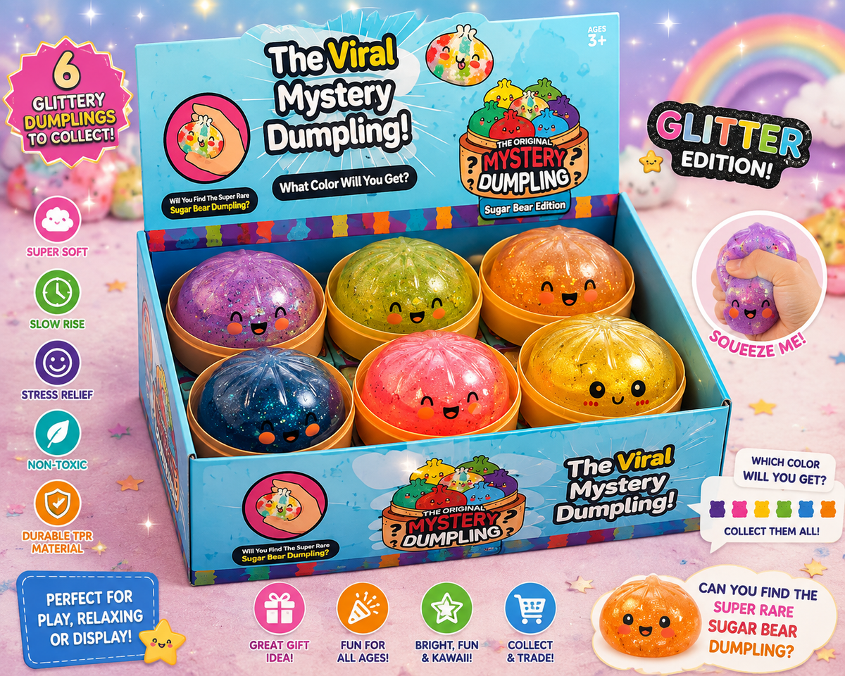 Glitter Squishy Bun Mystery Blind Pack –Assorted Stress Toys